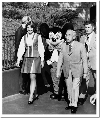 Disneyland Tour Guide Kathy Smith with Emporer Hirohito at Disneyland - WaltsApartment.com