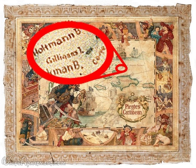 John Horny's map for Pirates of the Carribean - WaltsApartment.com