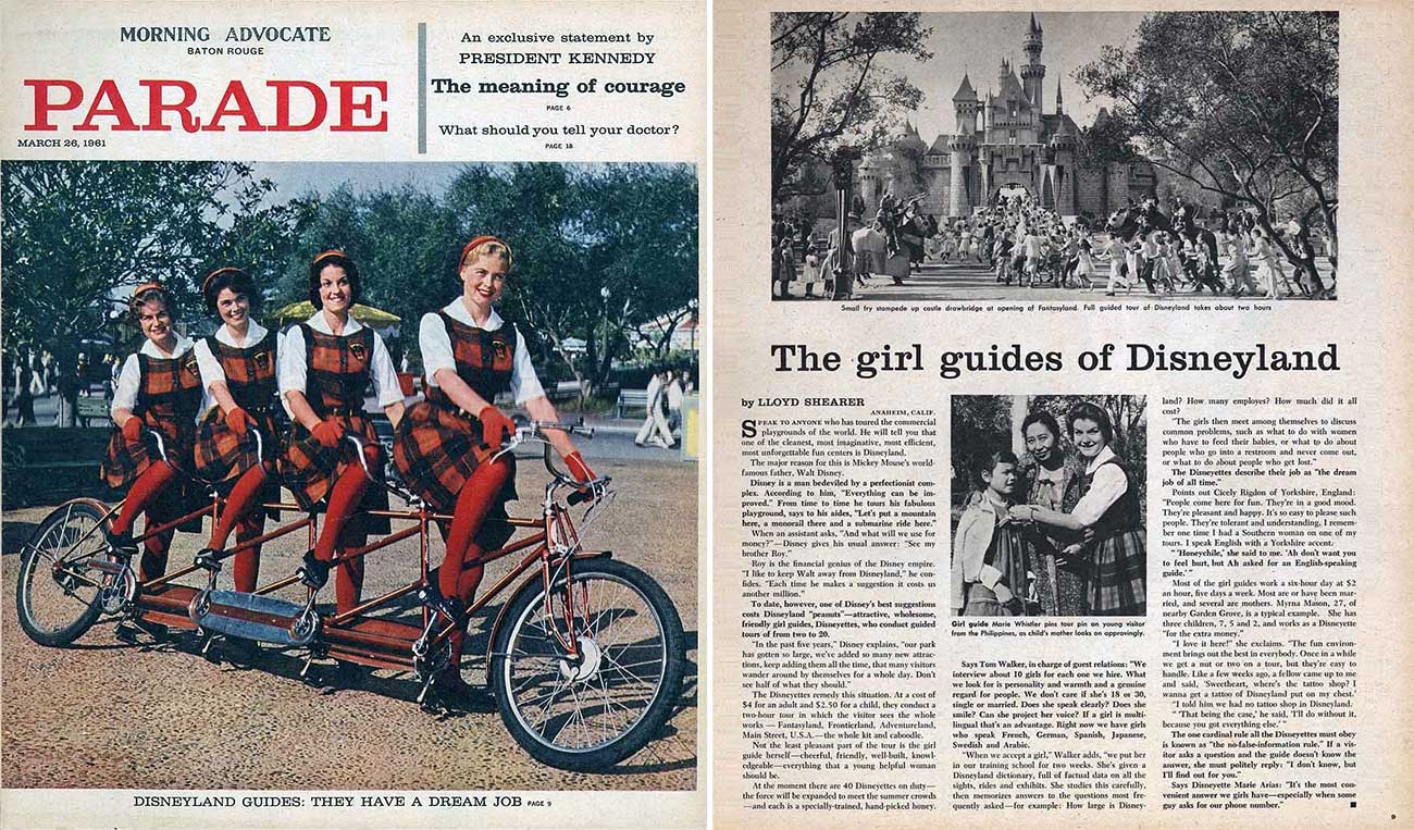 1961 Parade Magazine - The girl guides of Disneyland | WaltsApartment.com