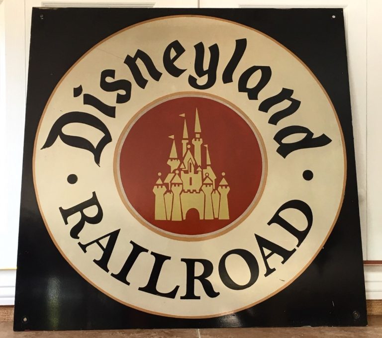 Extremely Rare Authentic Disneyland Railroad Sign