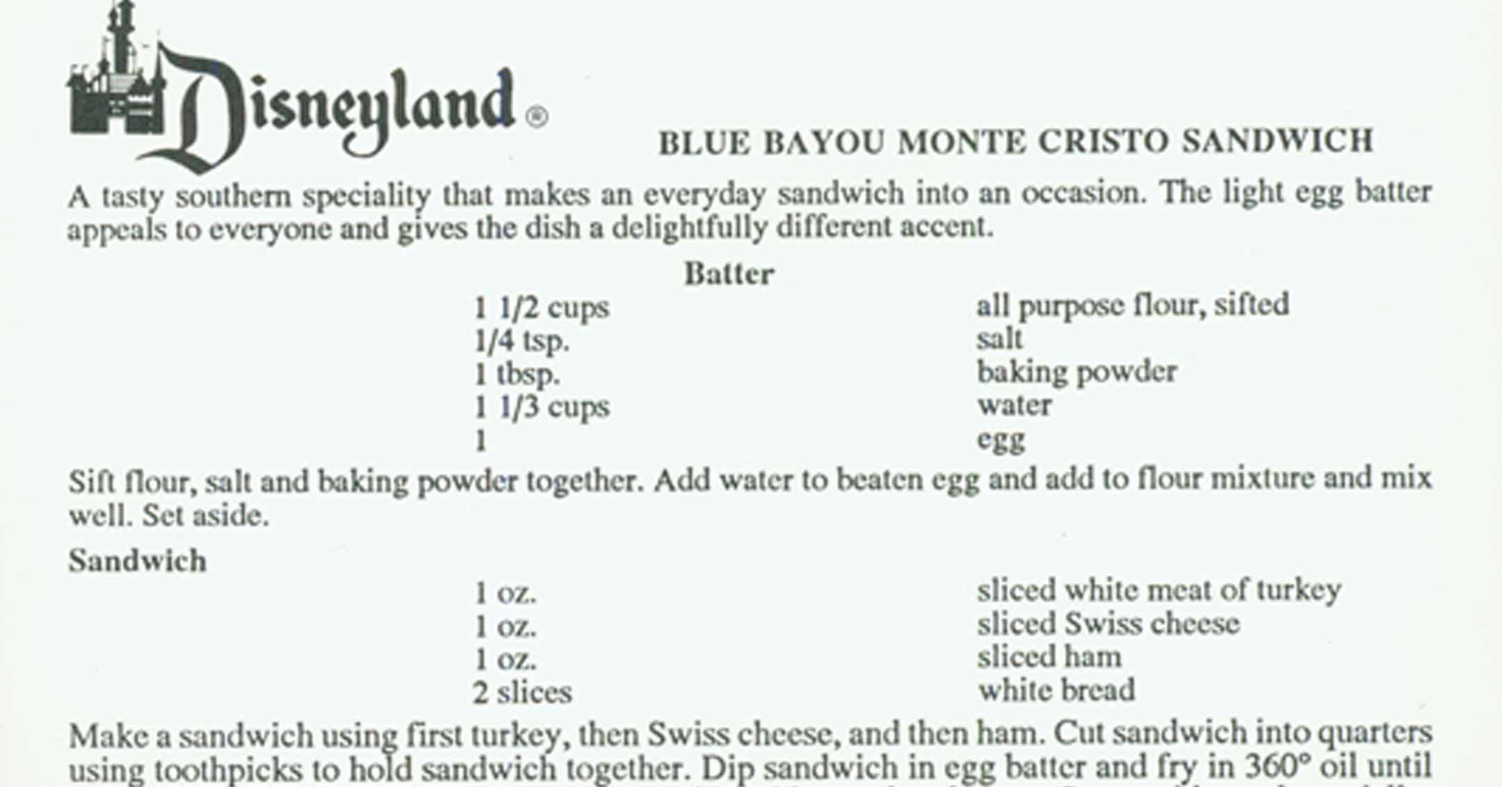 Disneyland Blue Bayou Monte Cristo Sandwich recipe | WaltsApartment.com